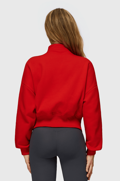 Fleece Half-Zip High Neck Sweatshirt