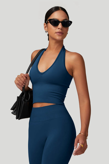 Breathable V‑Neck Seamless Yoga Bra