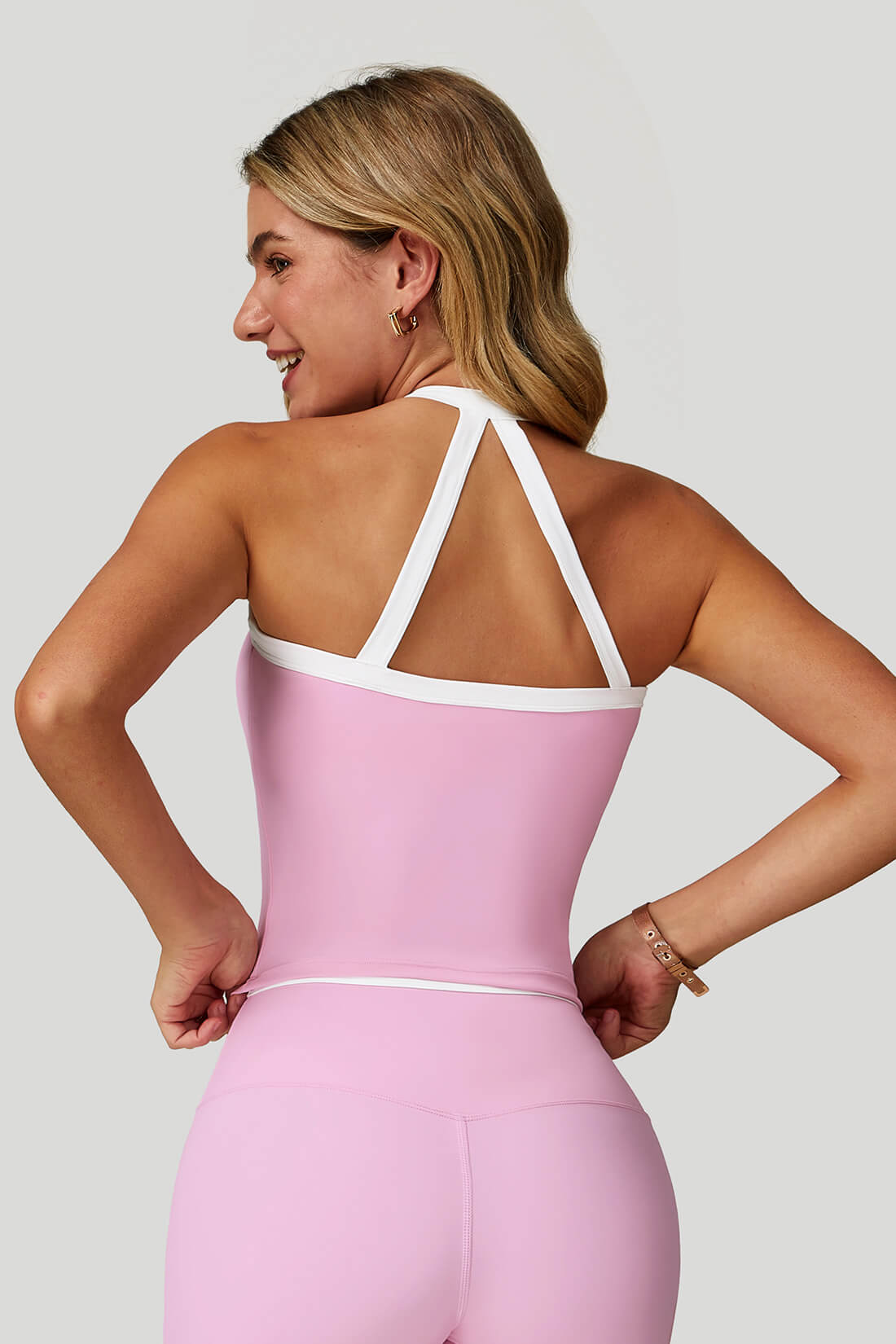 Bare-Feel Contrast Yoga Bra