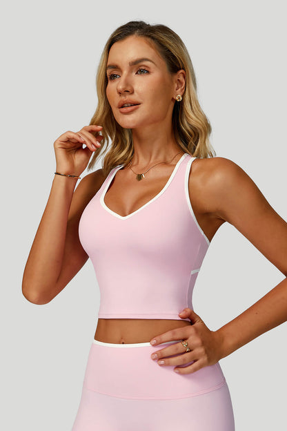 V-Neck Hollow-Back Yoga Bra
