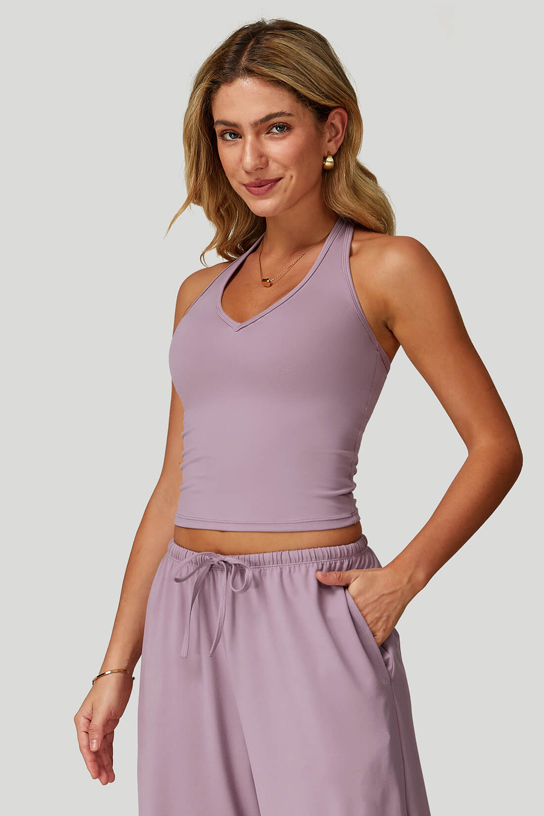 V-Neck Backless Yoga Tank Top