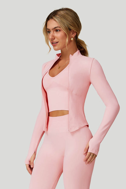 Quick Dry Long‑Sleeve Yoga Jacket with Zipper