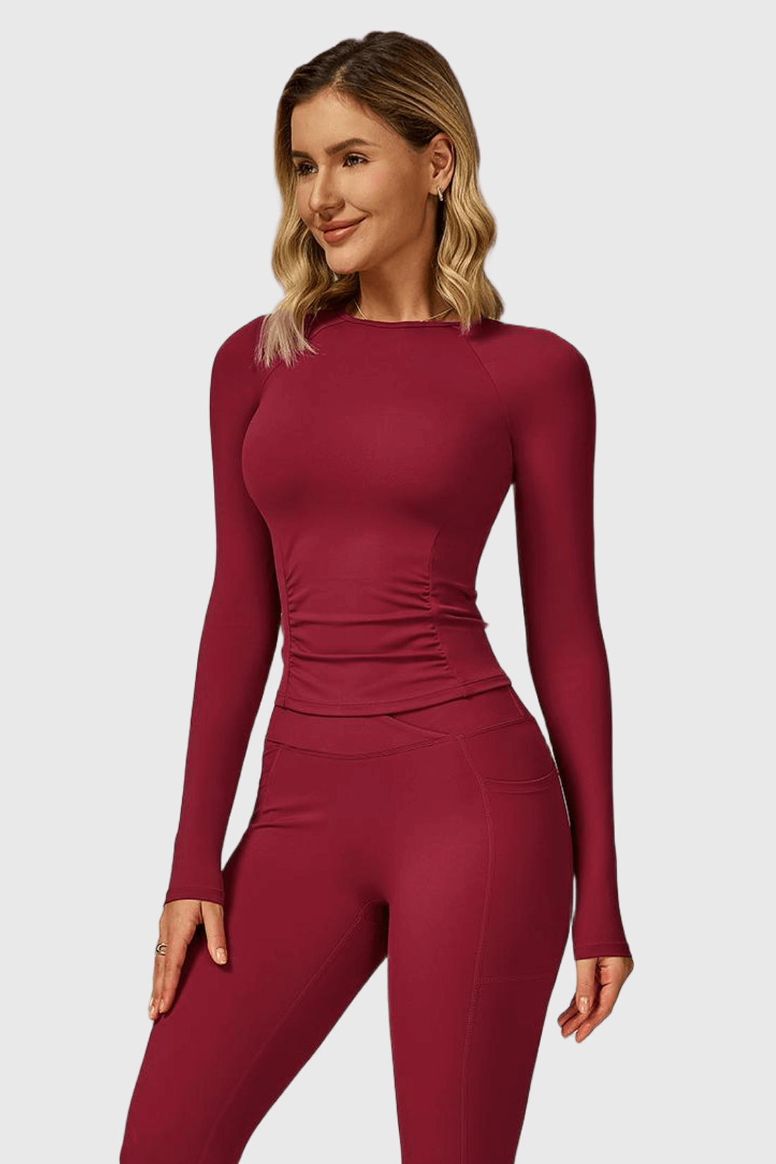 Round Neck Long Sleeve Yoga Top
