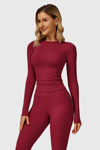 Round Neck Long Sleeve Yoga Top