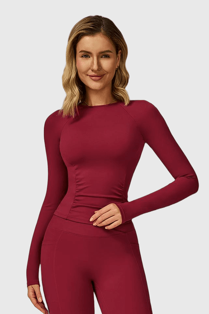 Round Neck Long Sleeve Yoga Top