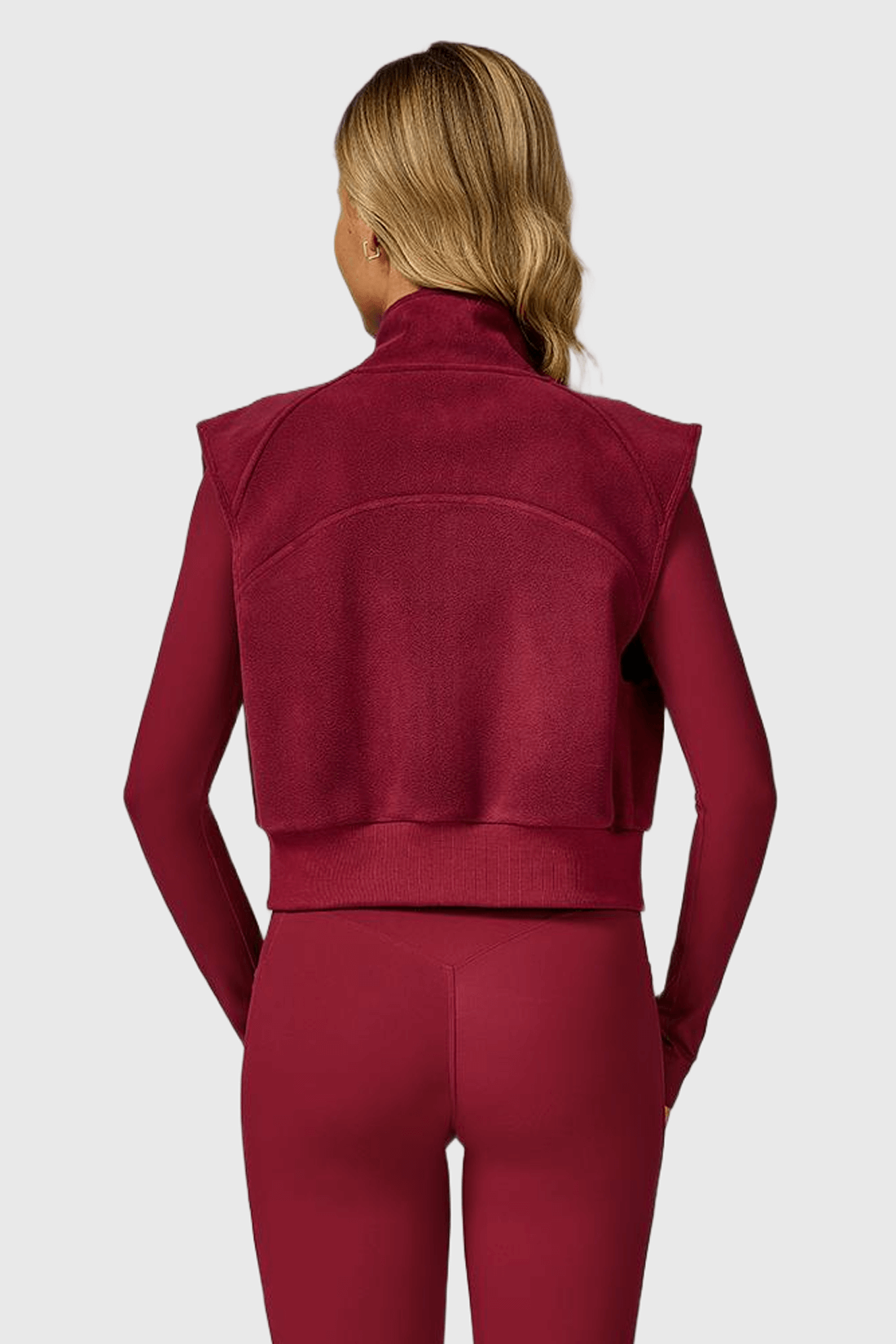 High Neck Fleece-Lined Sleeveless Zipper Vest