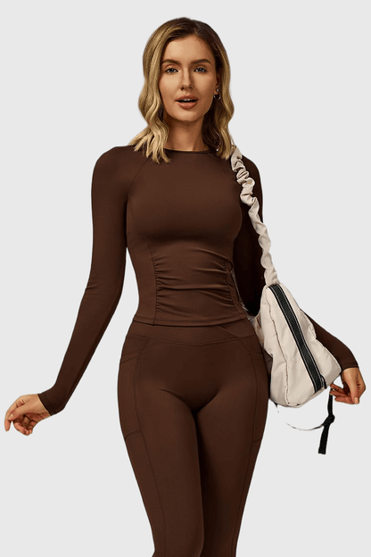 Round Neck Long Sleeve Yoga Top