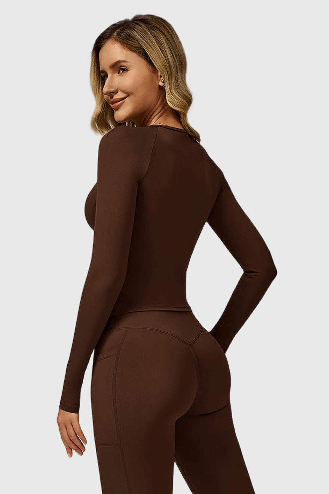 Round Neck Long Sleeve Yoga Top