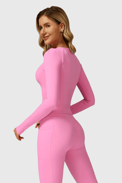 Round Neck Long Sleeve Yoga Top