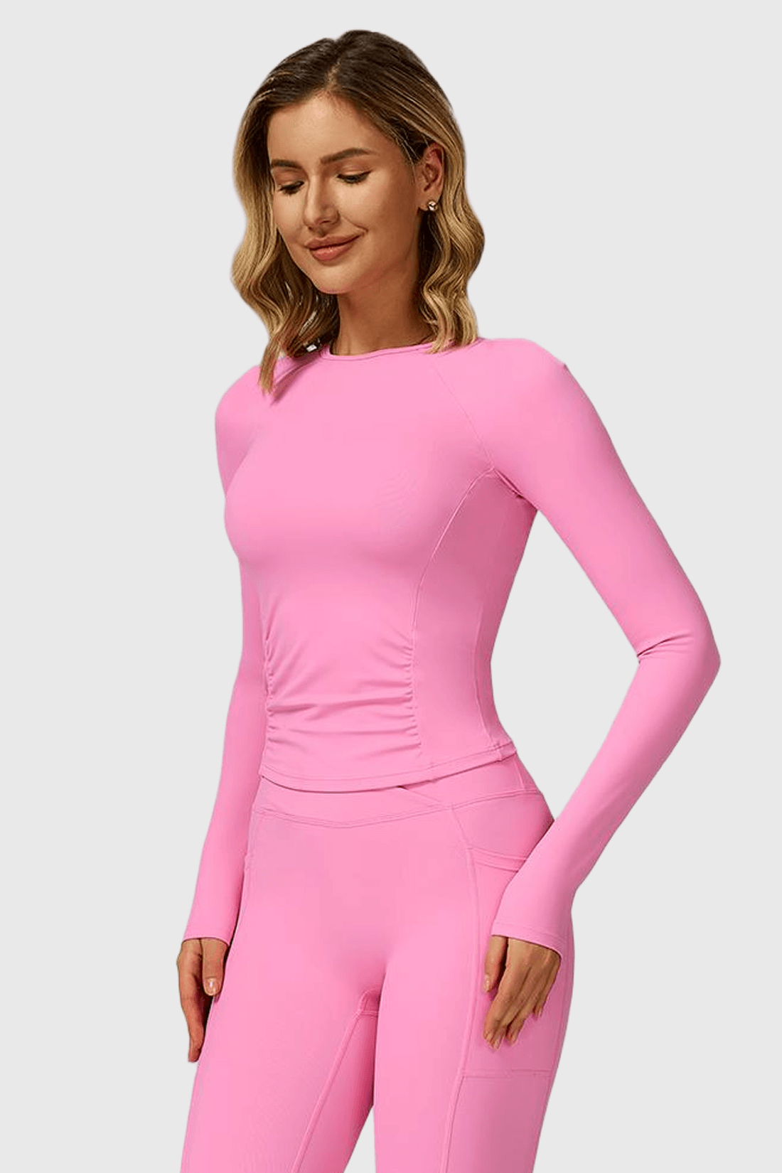 Round Neck Long Sleeve Yoga Top