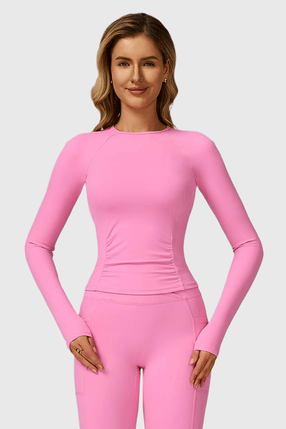Round Neck Long Sleeve Yoga Top