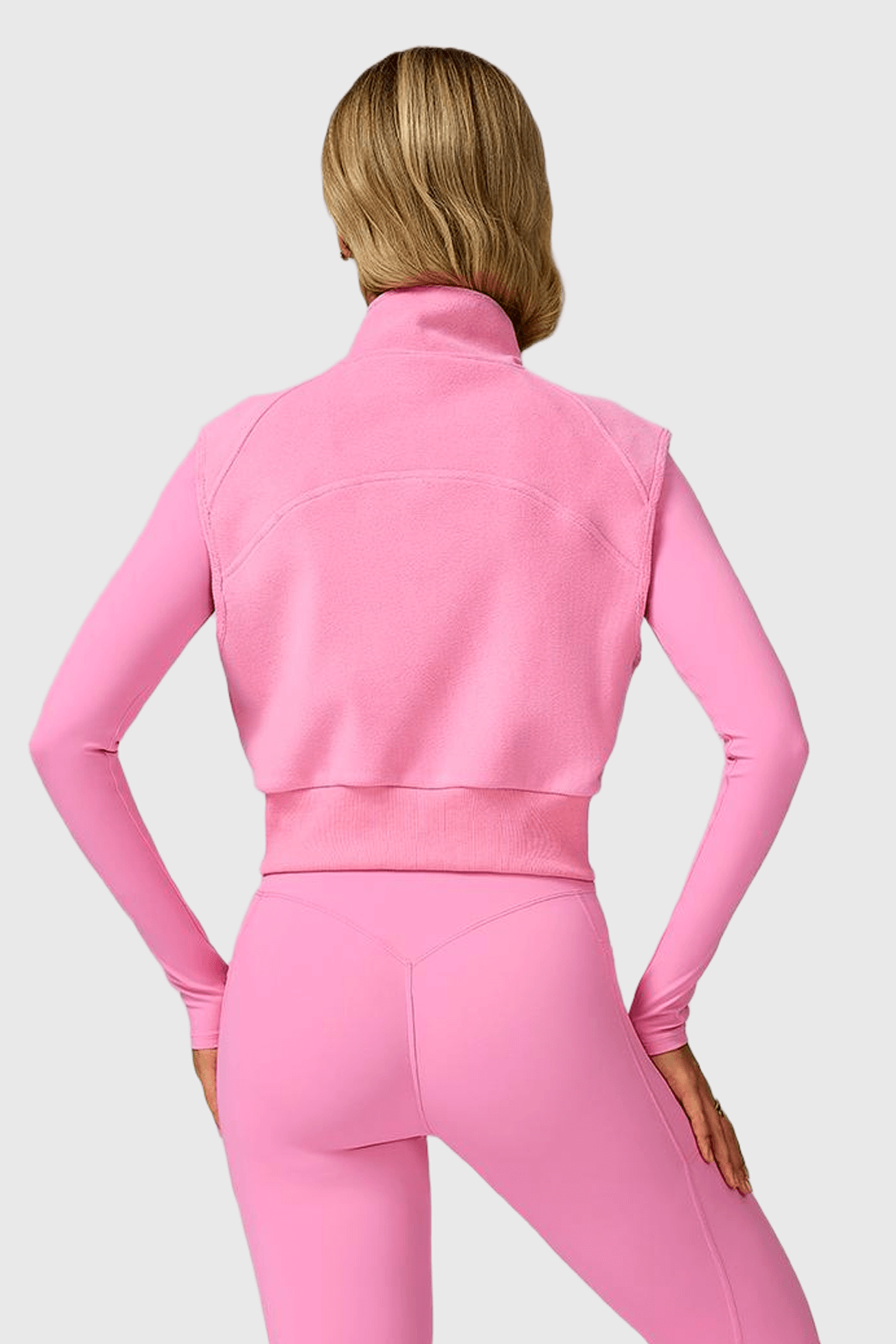 High Neck Fleece-Lined Sleeveless Zipper Vest