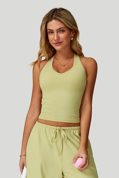 V-Neck Backless Yoga Tank Top